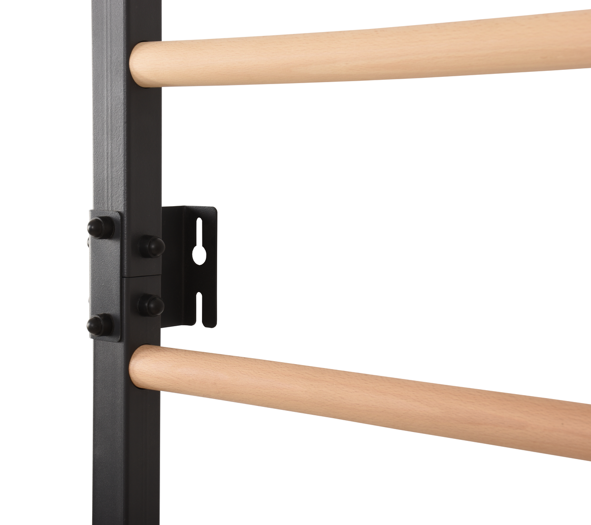 Metallische Sprossenwand STEEL KOM 2 – Graphit mit Klimmzugstange, Ringen und Strickleiter | RINAGYM – Ansicht 9