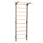 Metallische Sprossenwand STEEL PURE mit Klimmzugstange – Graphit | RINAGYM – Ansicht 4