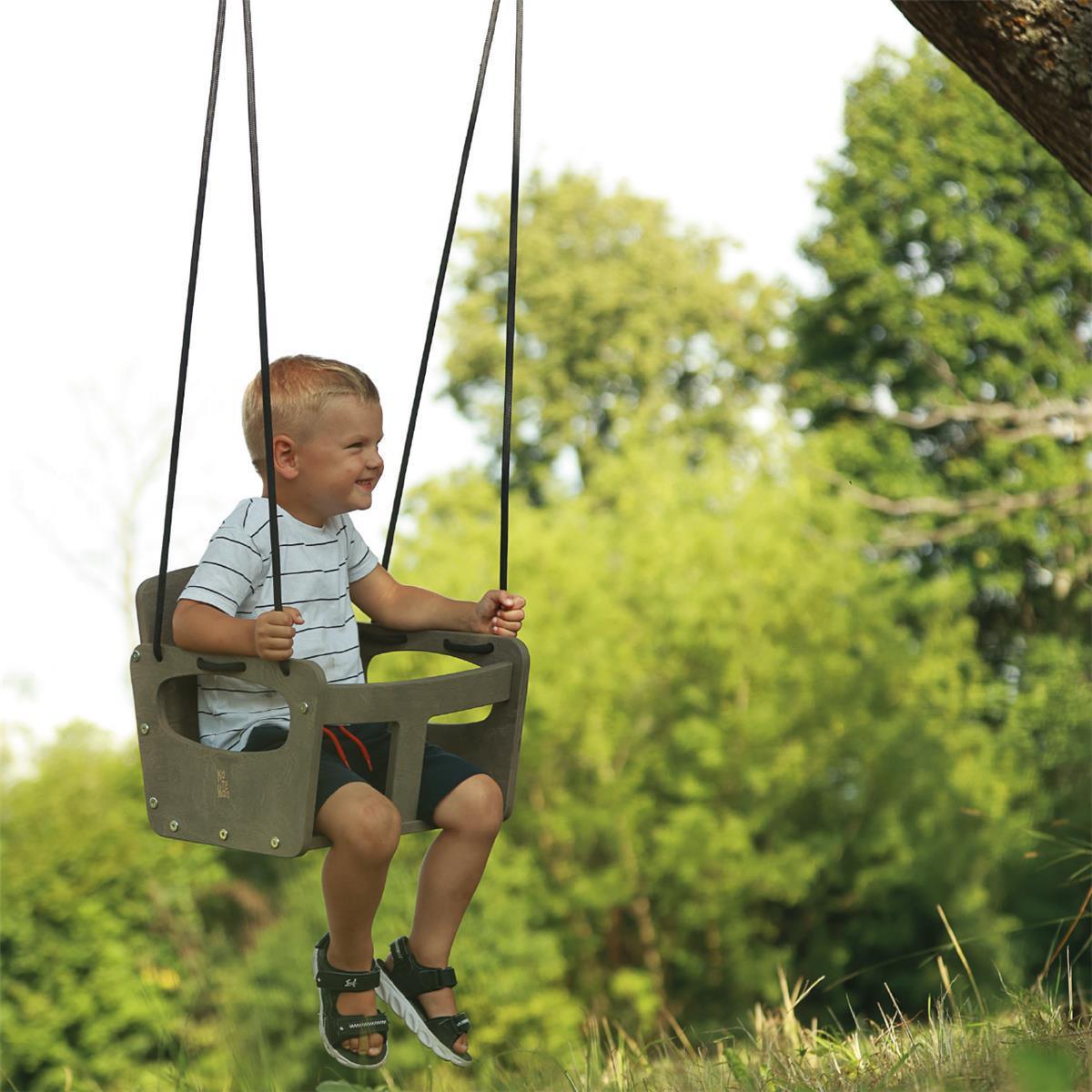 Baby Schaukel für Kinder Set grau - Kletterling – einfach Kind sein