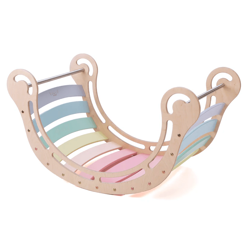 Spielset "Energetic" pastell - XXL Bogen mit Rutsche und Kissen - Kletterling – einfach Kind sein
