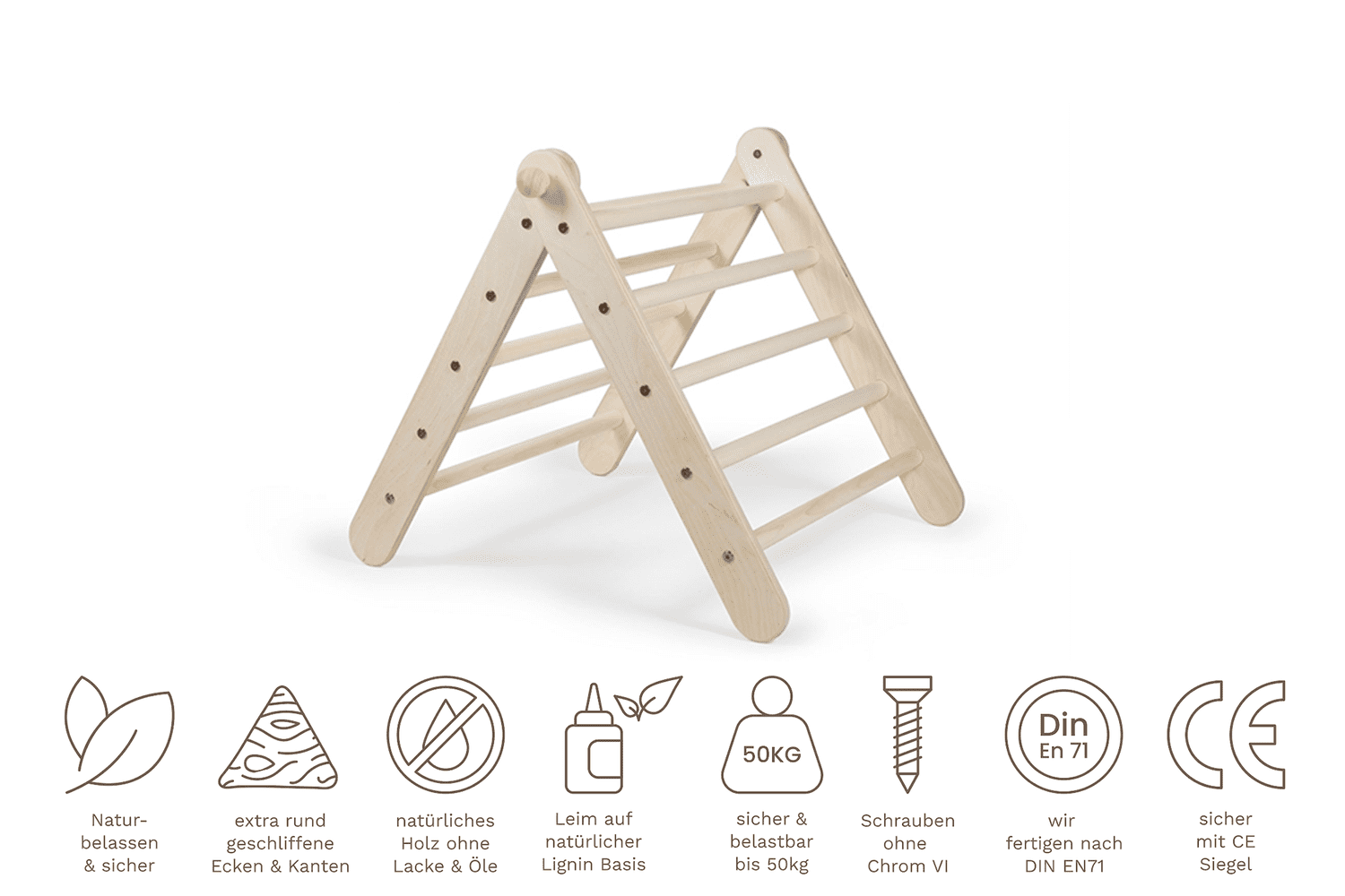 Zicklein - 5 - fach höhenverstellbares Kletterdreieck (60cm) nach Emmi Pikler - Kletterling – einfach Kind sein